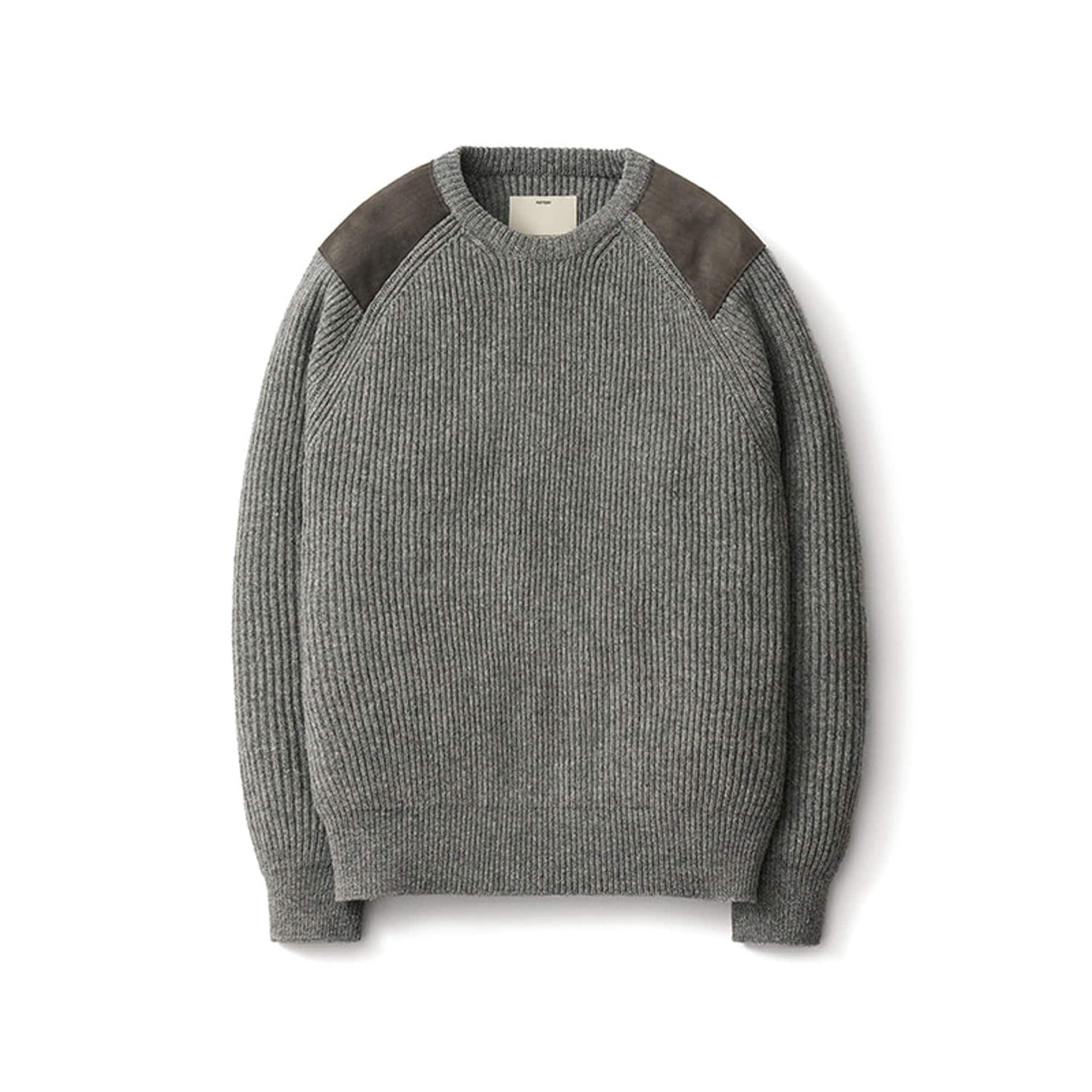 【POTTERY】 MILITARY CREWNECK KNIT : CHARCOAL