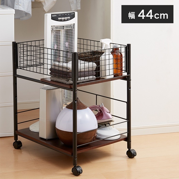キャスター付き クローゼット収納ラック 幅44cm ブラック ホワイト 棚板自由自在 北欧 マルチラック 押入れ収納 収納ボックス ワゴン カート おもちゃ収納 すきま収納 押し入れ すき間 隙間