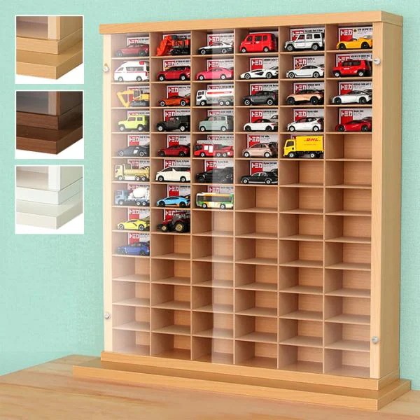 ミニカー 収納 棚 おしゃれ トミカ 収納棚 収納ケース 収納ボックス 箱ごと 大量 ディスプレイラック コレクションケース 壁寄せ アクリル 扉 見せる収納 日本製