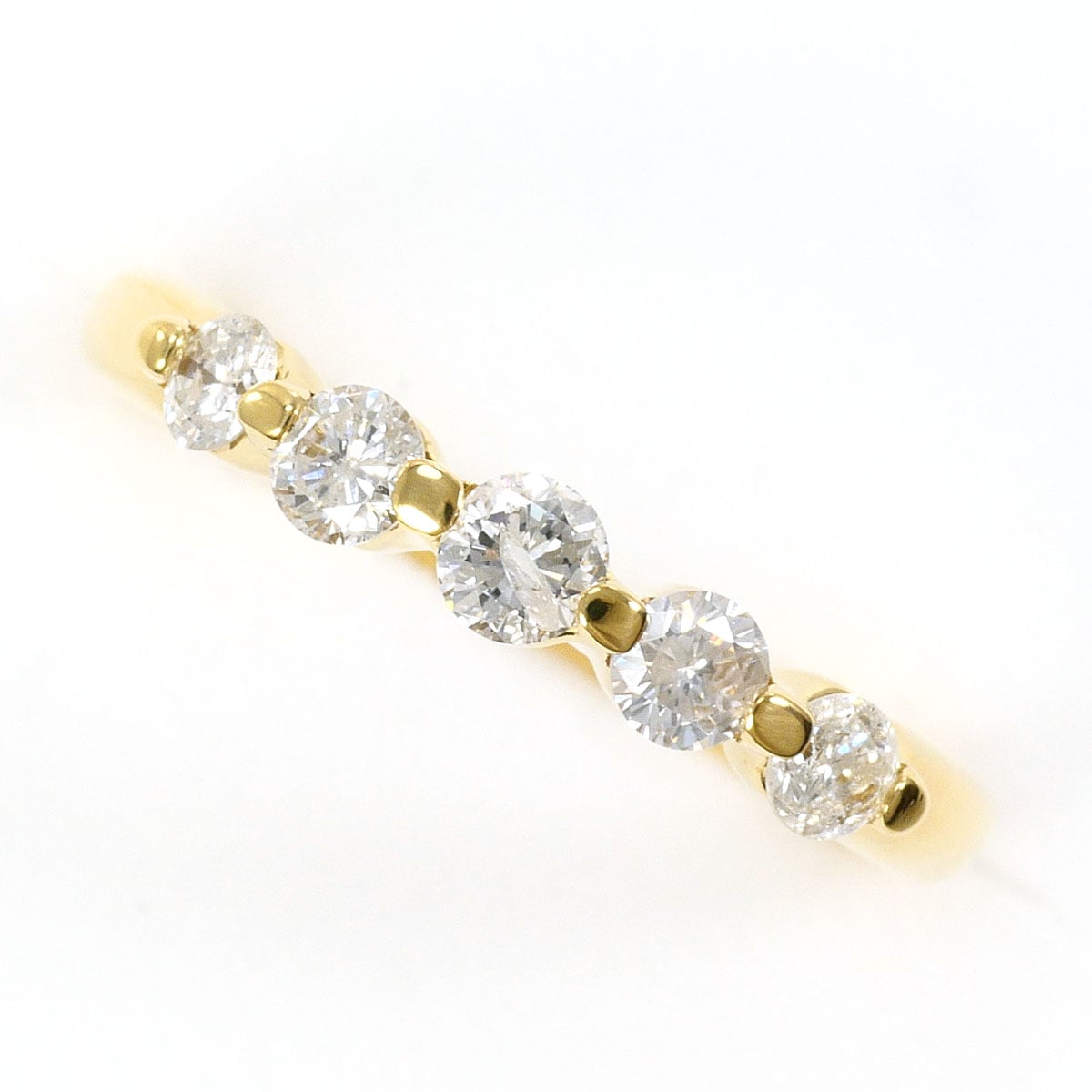 K18 18金 YG イエローゴールド リング・指輪 5.5号 ダイヤモンド 0.30 ct 総重量約2.0g 中古