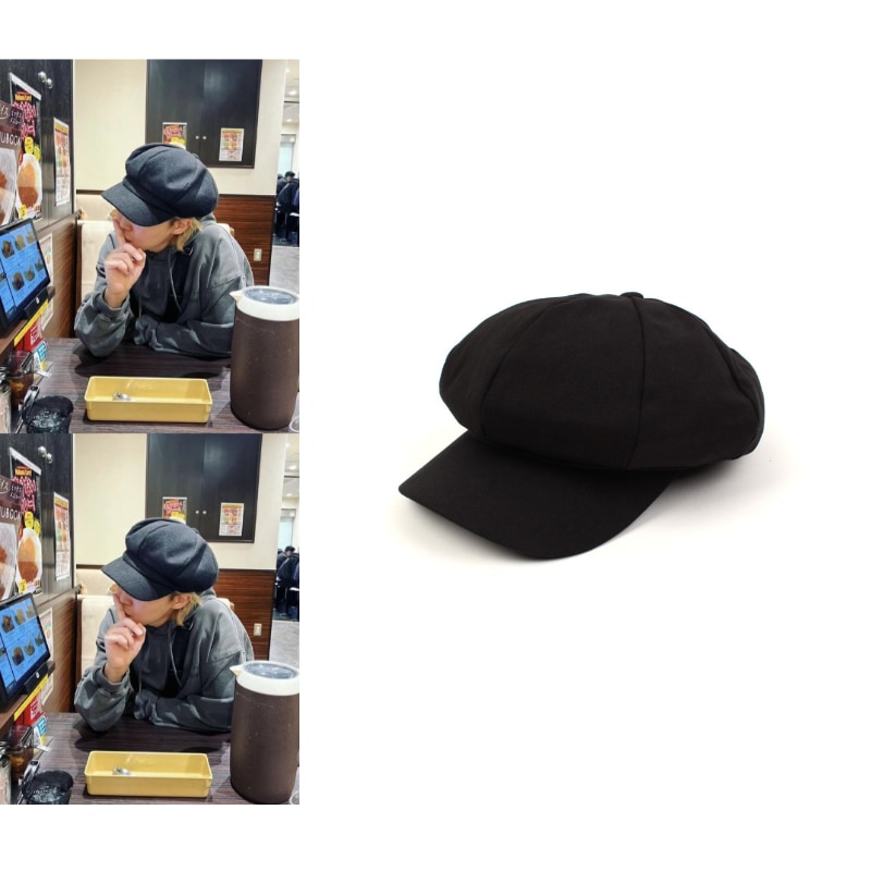 【BTS ジミン着用】 Black Newsboy Cap