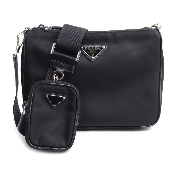 PRADA プラダ テスート ショルダーバッグ ブラック 2VH113_2DMH_F0002 ＩＣチップ レディース 中古