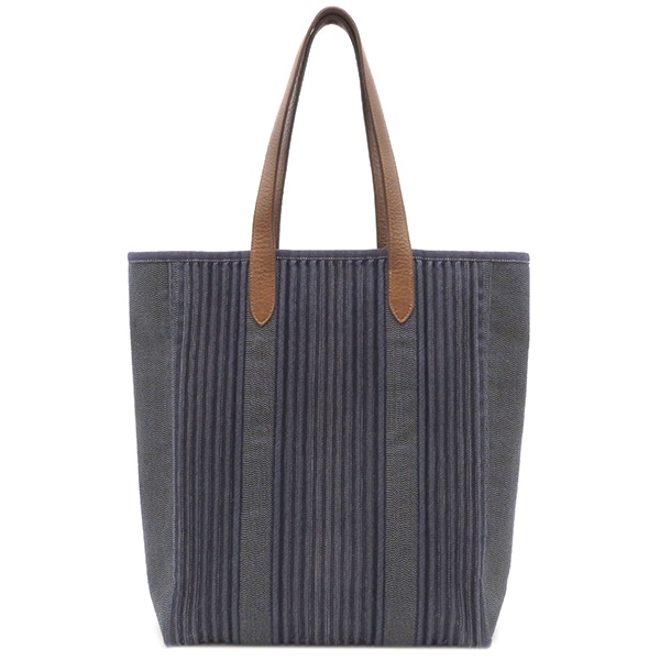 エルメス HERMES トートバッグ カリカット コットン レザー ネイビー デニム 紺 L刻印【中古】