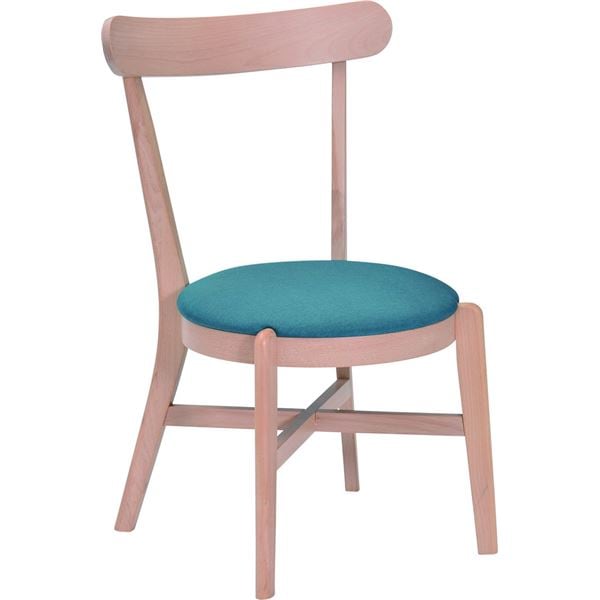 ダイニングチェア/食卓椅子 (2脚組 ナチュラルブルー) 幅51奥行50高さ80cm ファブリック 木製 完成品 (リビング)