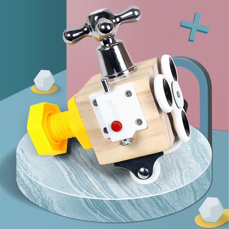 子供の六面体多機能モンテッソーリ忙しいボード早期教育トレーニング機関のロック解除yibuliu House Intelligence Toys