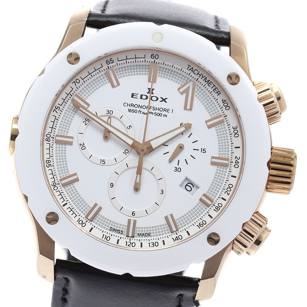 エドックス EDOX 10221-37RB3-BIR3 クロノオフショア1 クロノグラフ デイト クォーツ メンズ _962244【中古】