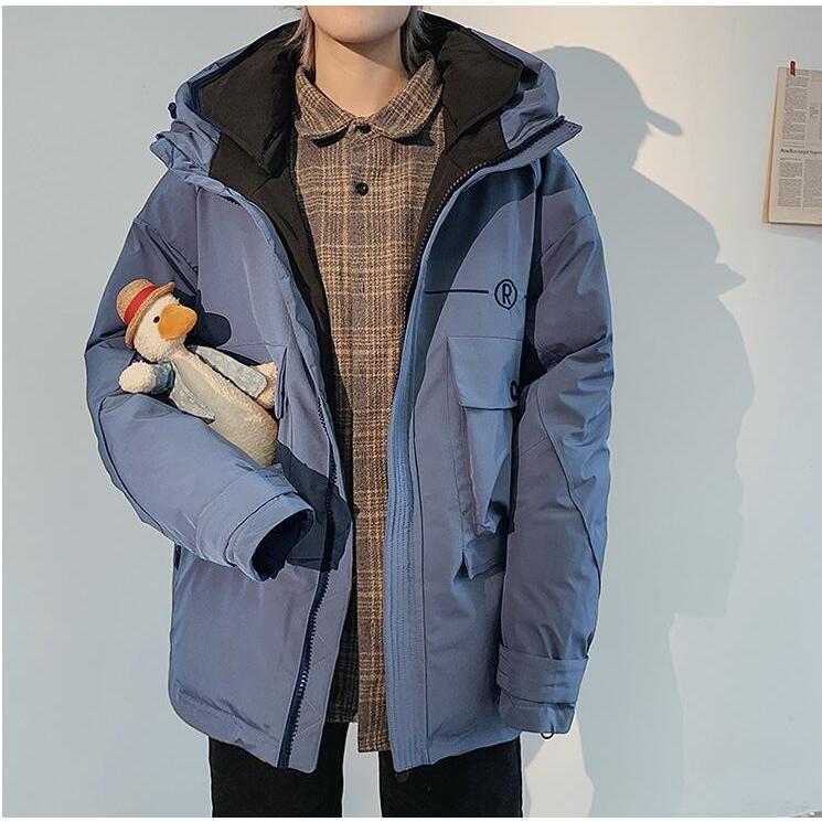 高品質 中綿ダウンジャケット アウター 暖かい ロング丈コート メンズ 無地 防寒 厚手 秋冬 お洒落 冬服/大きいサイズM3ＸＬ/フード付き/ファー/格好いい