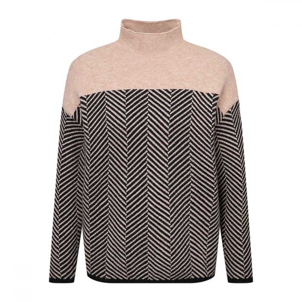 (マックスカルティッジオ) ヘリンボーンハーフポーラーニットTシャツ