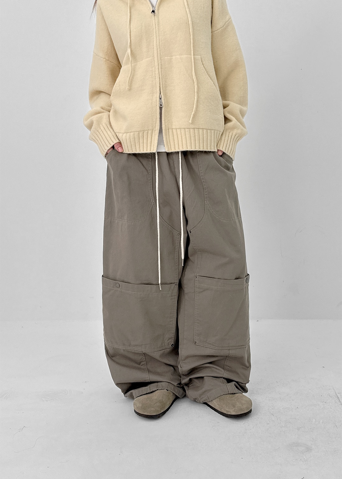 (UNISEX) ズーフ コットン リベット ストリング カーゴパンツ
