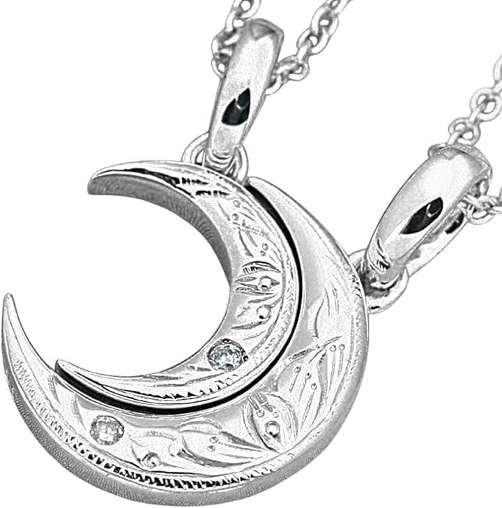 Piena ピエナ シルバー925 天然ダイヤモンド close to me ハワイアンジュエリー 三日月 ムーン スクロール お揃い(レディース/シルバー . メンズ/シルバー)