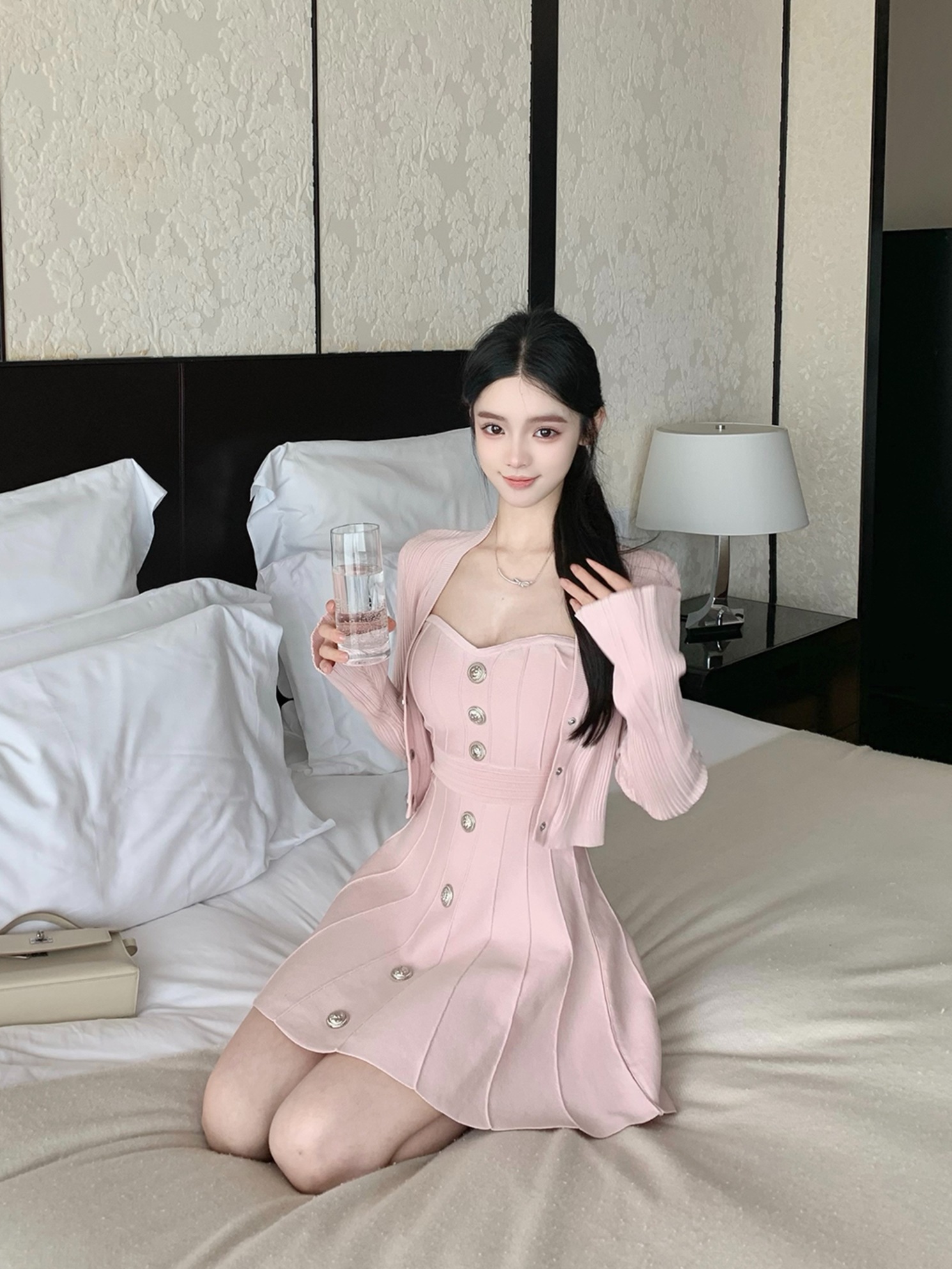 (3color) ミュートピンタックニットセットアップ