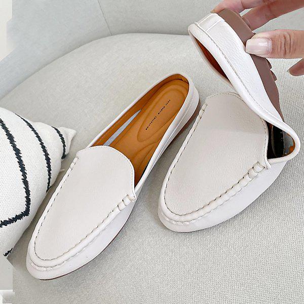 ベーシック 女性 レディース ミュール ブロファー スリッパ 1cm rumt9662_P348376537