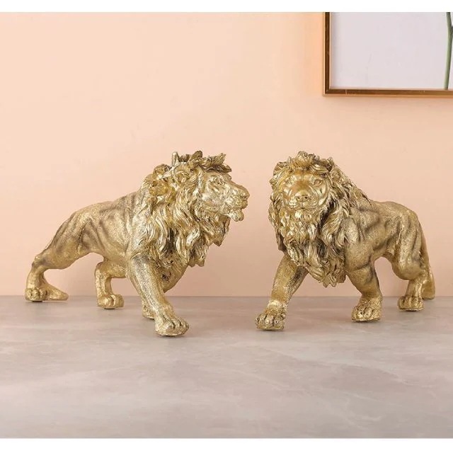 高級 ゴールド 黄金ライオン 獅子 オブジェ 置物 インテリア オブジェ 彫刻 大きい 北欧 金 かわいい 風水 縁起物 祝い 引越し祝い 庭 インテリア 雑貨 am 5,345円