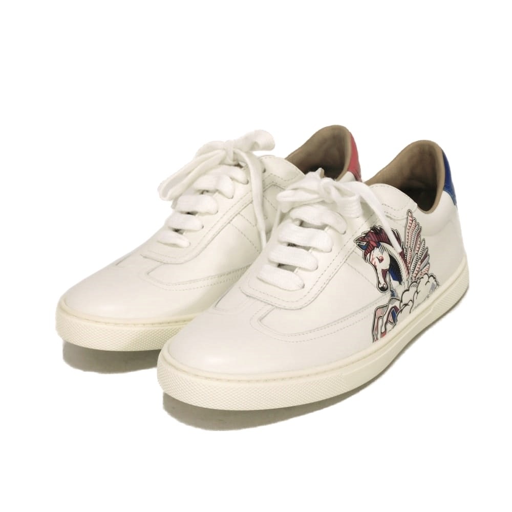 【中古】 スニーカー 36 ローカット ロートップ ブルー レッド 23.5cm クイッカー ペガサス ポップ Hロゴ エンボス 191123Z