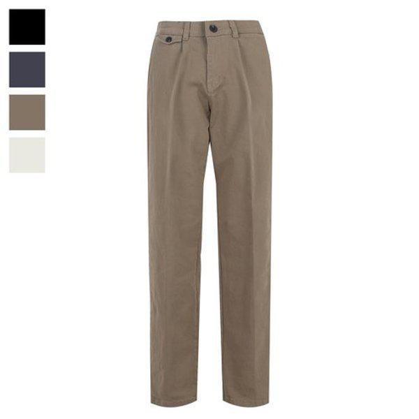 男性用ワンタック・スパン・インナーバンド・コットンパンツ NE-PTA-Q032-モカ