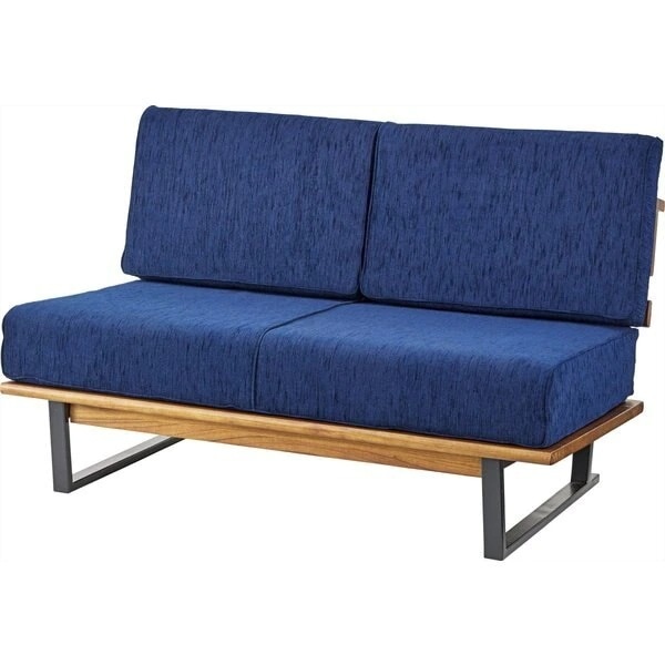 高級木材ミンディと黒アイアン脚のソファ 2人掛 北欧 インダストリアル ソファ 黒 ブラック リビング