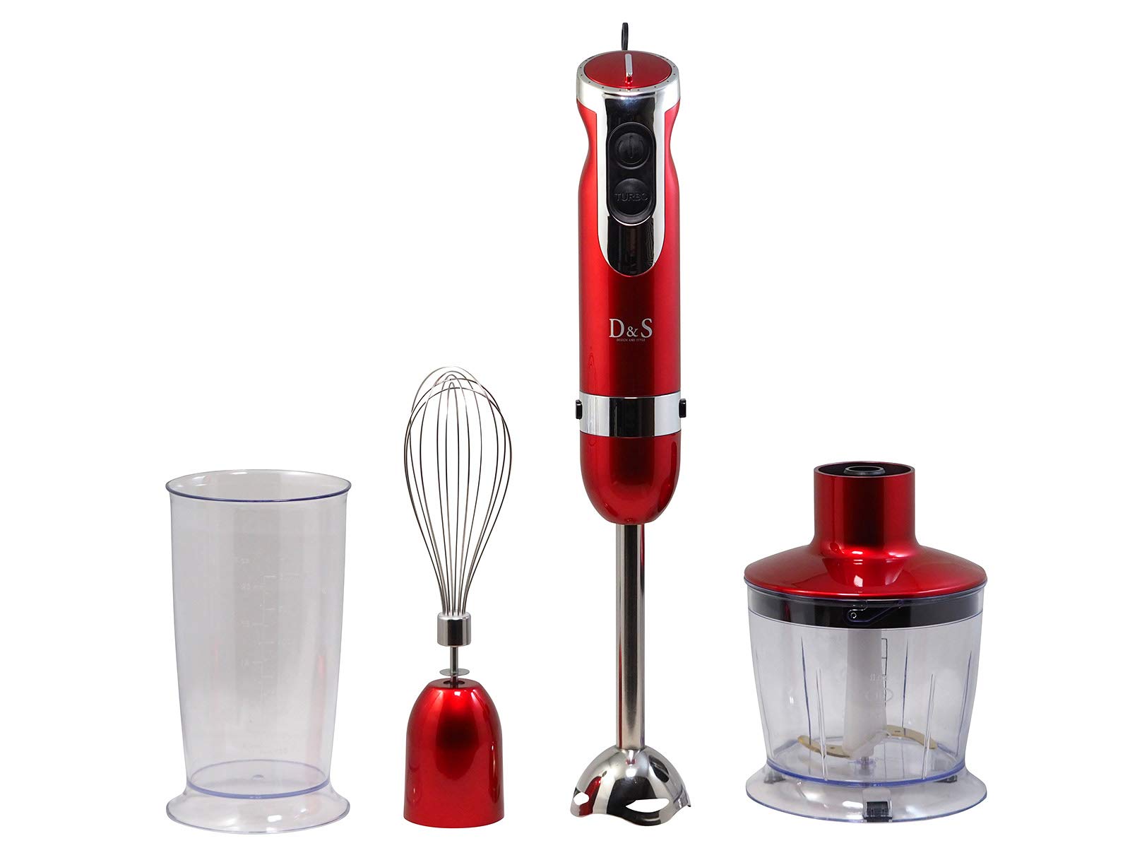 D&S ディーアンドエス 多機能ブレンダーセット レシピブック付 レッド ギフトセット 鍋の中の食材を手早く楽につぶせます オリジナルレシピ付き 離乳食やポタージュソース作り ミンチも泡たても混ぜ