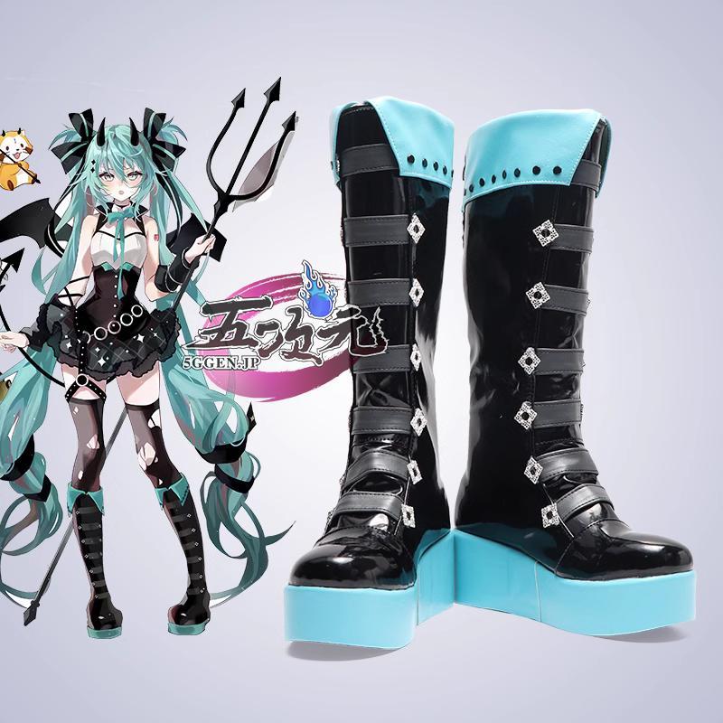 【予約商品】ハロウィン 五次元　ボーカロイド　コスプレ　初音ミク×ラスカル　コラボ2023　靴