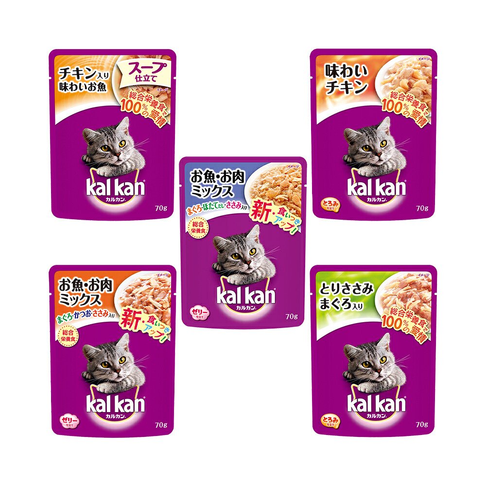 キャットフード　パウチ　成猫用　５種各１６袋　お肉　お試し　ＣＲＣ35―20―70―20―80 6,059円