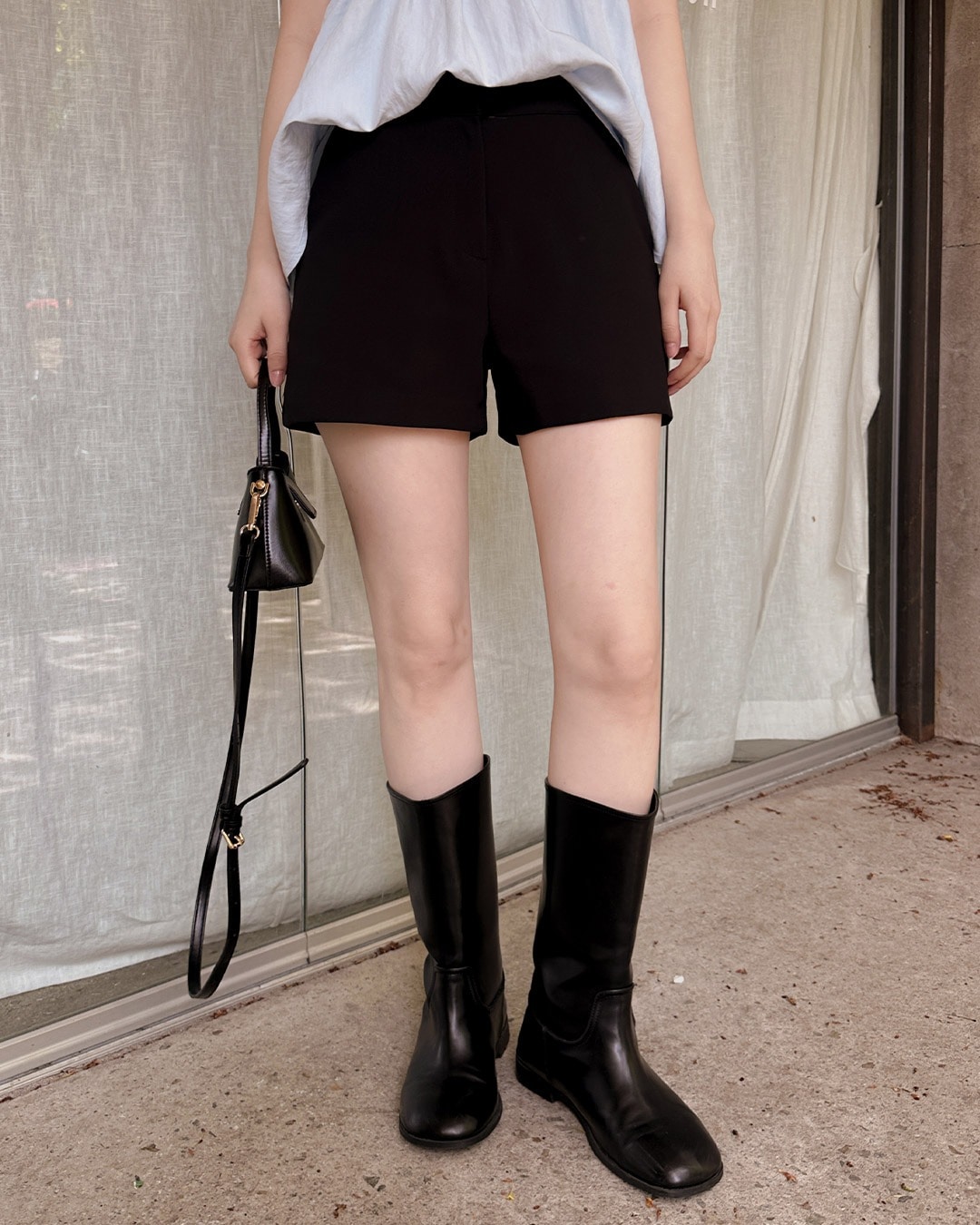 ラバーコットンショートパンツ韓国ファッション レディース