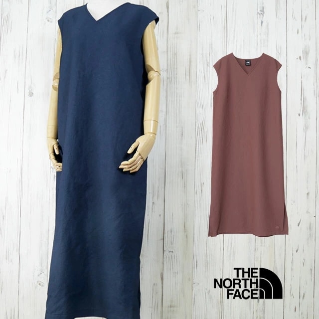 ザ・ノース・フェイス オーニングワンピース レディース NTW12563 ノースリーブ Vネック 膝下丈 膝丈 キャンプ カジュアル アウトドア アパレル 軽量 スリット 速乾 ワッフル UVケア ウ