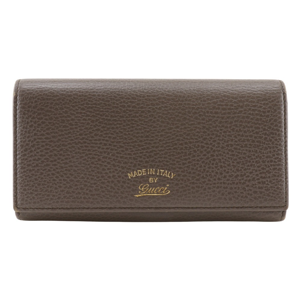 354498 長財布 レザー グレー ピンク レディース 中古品