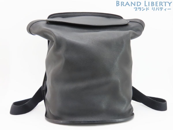 レア美品エルメスシェルパPMバックパックリュックサックブラックレザーE