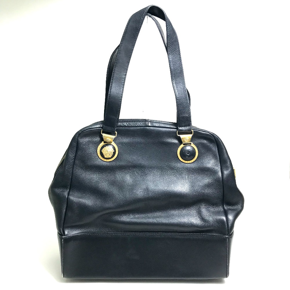 Gianni Versace ジャンニヴェルサーチ ハンドバッグ メデューサ 肩掛け カバン ボストンバッグ レザー ブラック