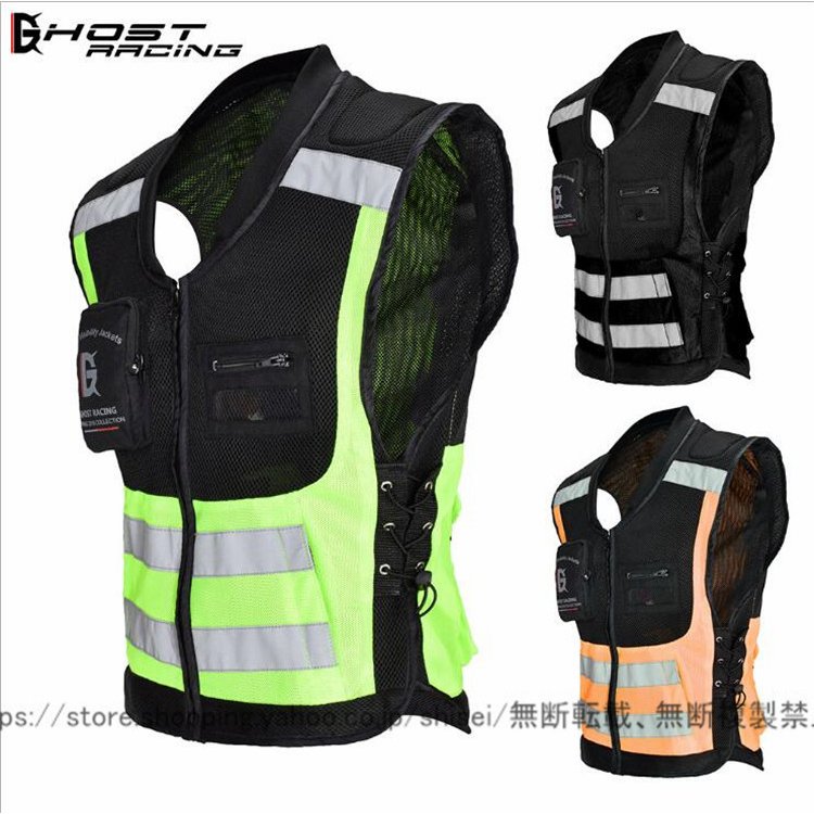 反射ベスト　メッシュ　安全　夜光　バイク用品 ライダースベスト ベスト バイクウェア メンズ 春夏秋