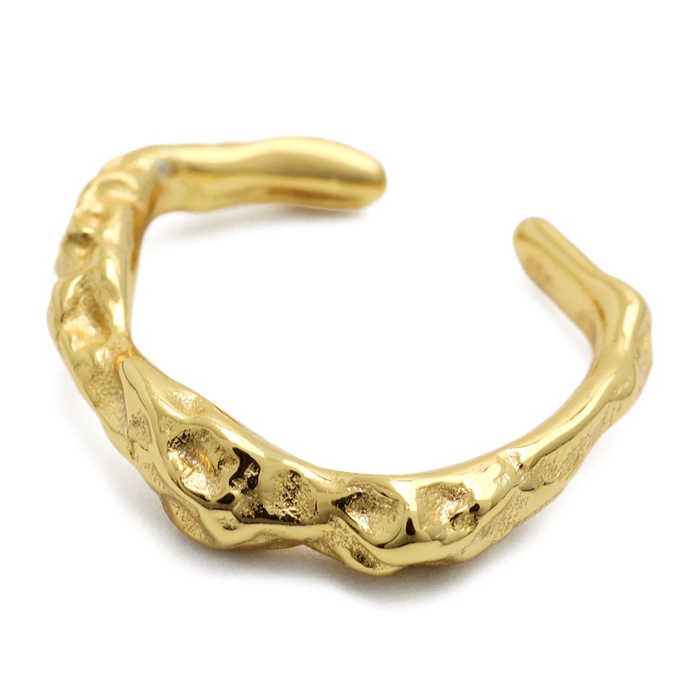 925 イヤーカフ フープ 凸凹 槌目 [cec071]