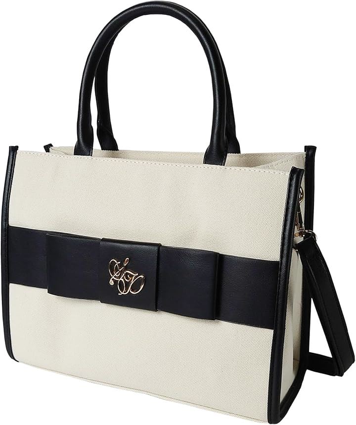 トートバッグ ファスナー付き レディース ショルダー 肩掛け お洒落 可愛い 合皮 自立 大きめ R78(キャンバスアイボリー)