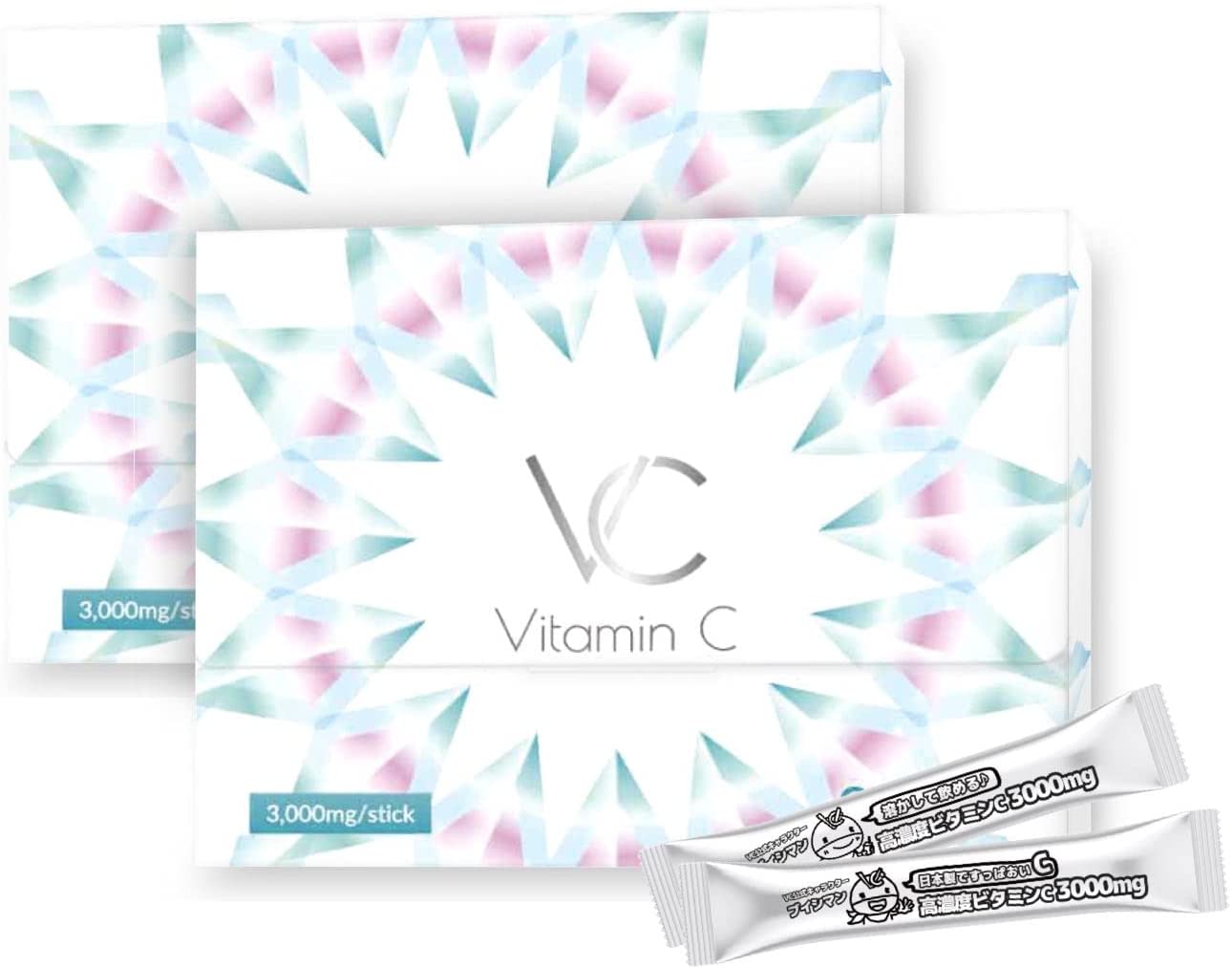 【2個セット】ビタミンC 3000mg イギリス産 純度96% サプリメント 粉末スティック 30包 5,295円