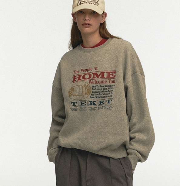 テケット Welcome Sweatshirt Melange Gray