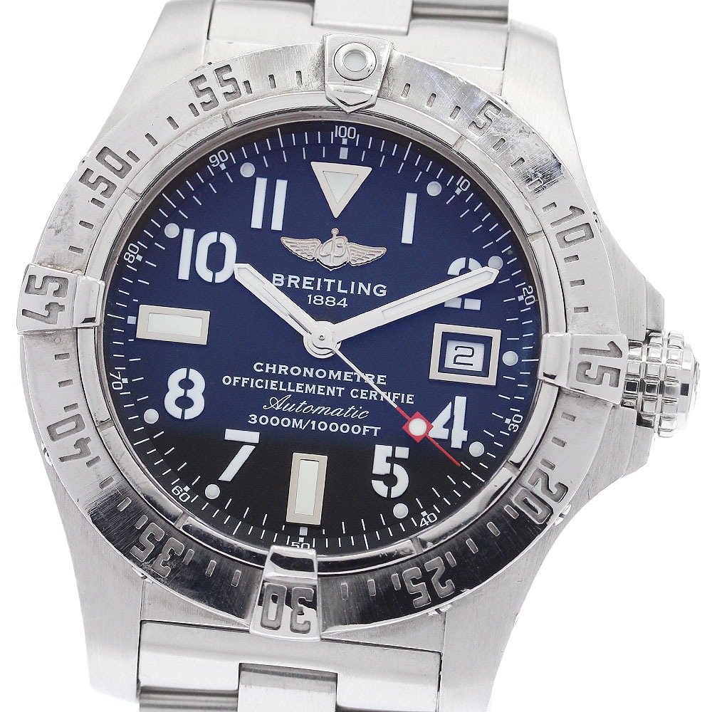 ブライトリング BREITLING A17330 アベンジャー シーウルフ デイト 自動巻き メンズ 保証書付き_940356【中古】