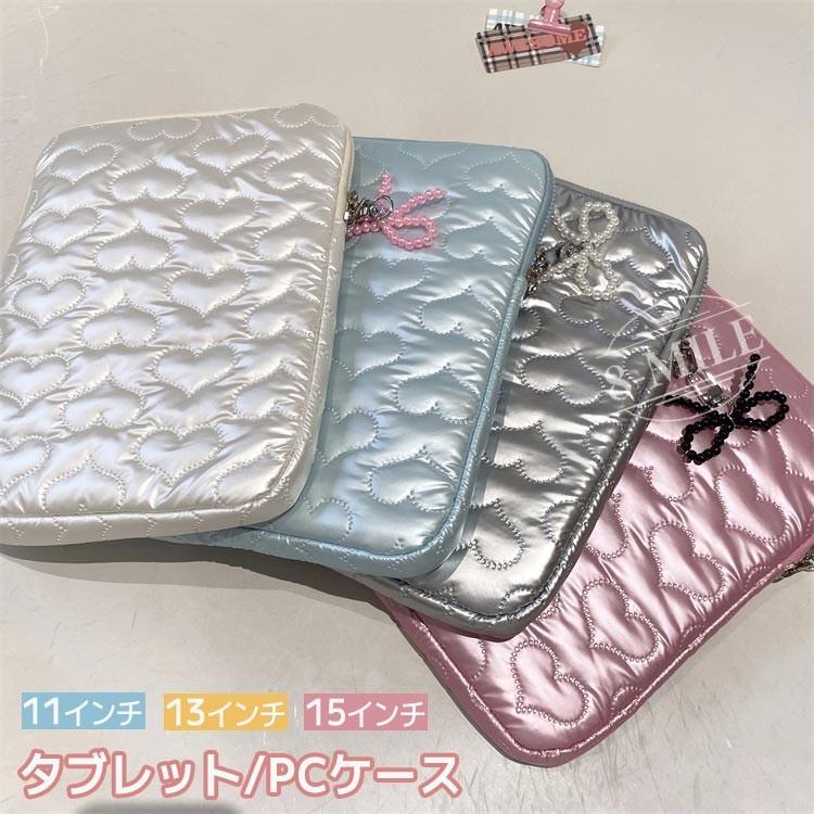 クッション リボン飾り タブレットケース 学生 可愛い インナーバッグ 韓国風 持ち運び 新品/第1弾キャンペーンパソコンケース 11インチ タブレ ポーチ 13インチ 15インチ ランドセル