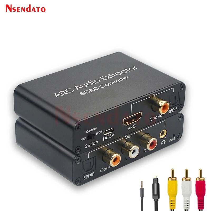 Hdmi arc-オーディオエクストラクタ,デジタル光コンバーター,同軸からアナログ,3.5mm,lcd/r,ステレオdac,hdmi