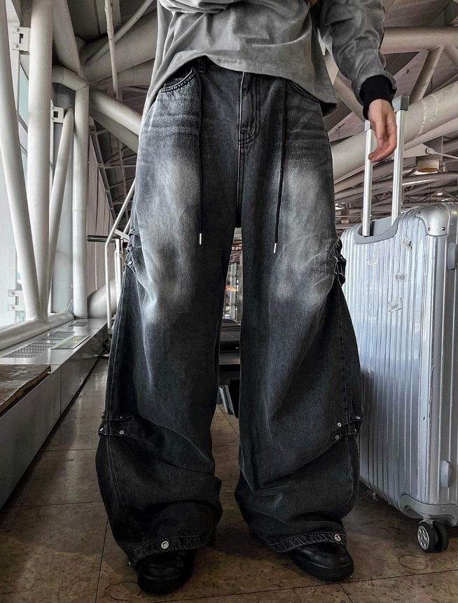 [COSYHARU公式]Riveted Pleated Denim