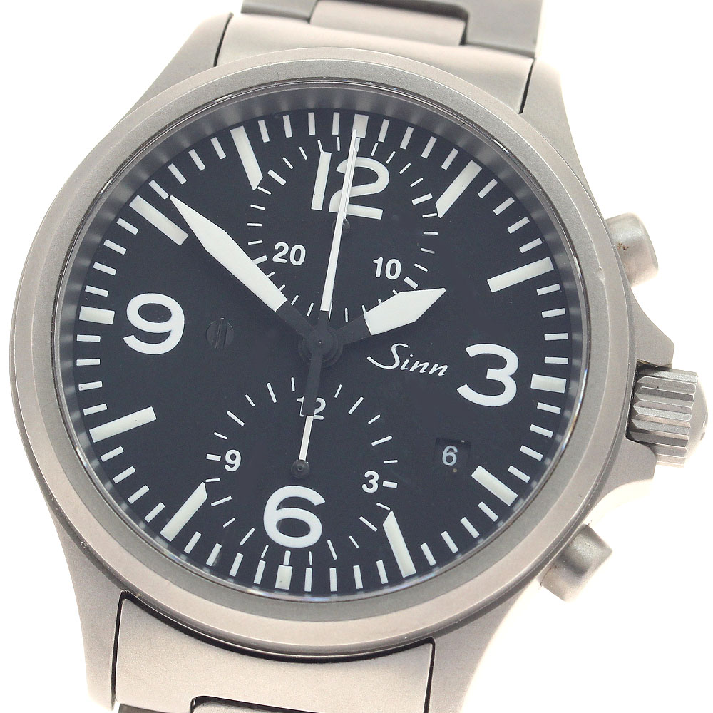 ジン Sinn 756 デイト クロノグラフ 自動巻き メンズ 良品 保証書付き_943694【中古】
