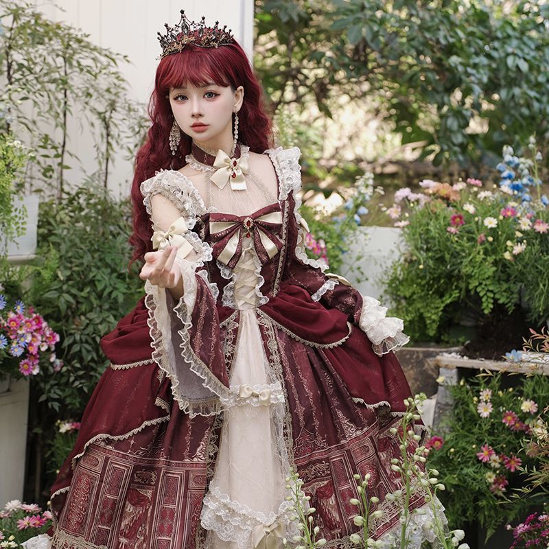 オリジナルバロック宮殿op優雅ロリータ日常宮廷風cla系lolilta春秋ワンピース