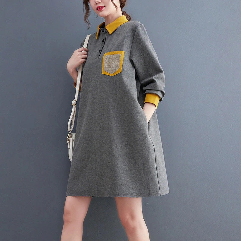 「ファットガール」 2024秋新品 シャツワンピース ショート 大きいサイズ 体型カバー レディース チュニック ロングシャツ メガ割30%制限