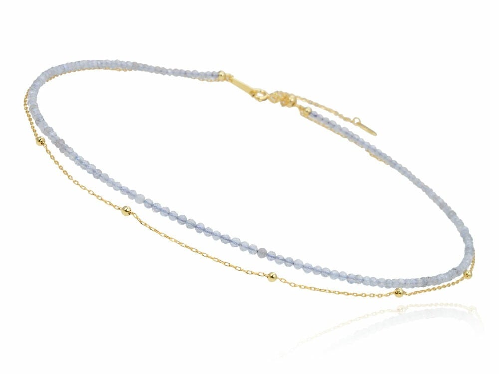 ネックレス レディース パワーストーン 925 ペンダント シンプル 金属アレルギー対応 ジュエリー アクセサリー 2連 ゴールド ピンクゴールド SILVER925 プレゼント ギフト カジ