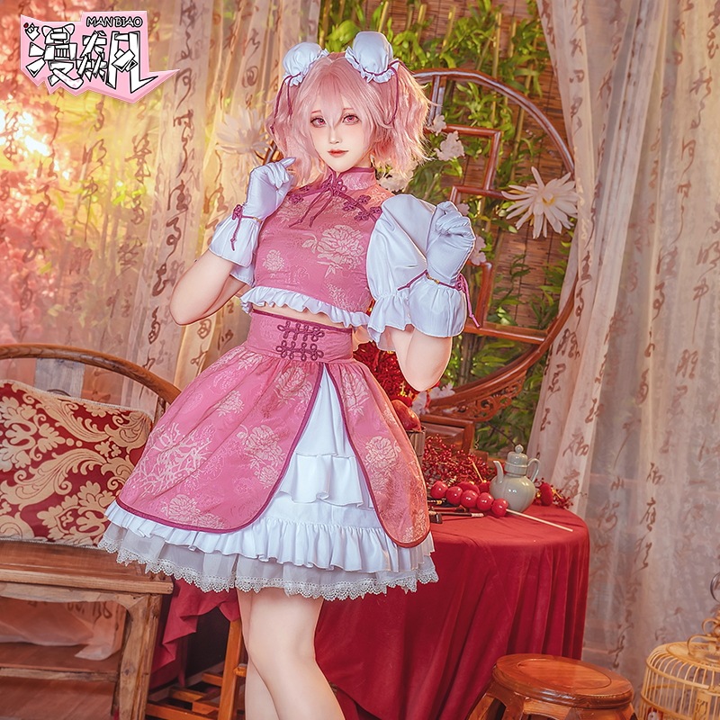 魔法少女まどかマギカ Cosスーツ 鹿目岡 コスプレ 中華風 チャイナドレス アニメ 二次元衣装