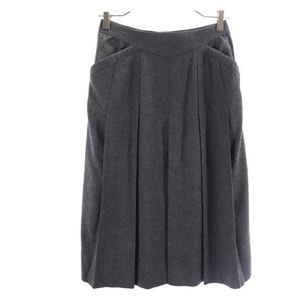 Christian Dior クリスチャンディオール ミディ丈 プリーツスカート L グレー系 レディース 古着