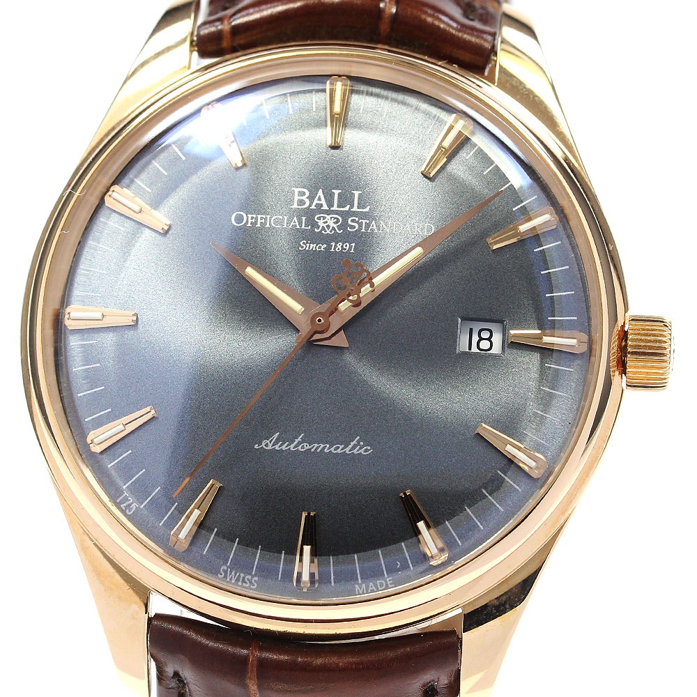 ボールウォッチ BALLWATCH NM2088D トレインマスター ワンハンドレッド トゥエンティ K18PG 自動巻き メンズ 保証書付き_826559【中古】