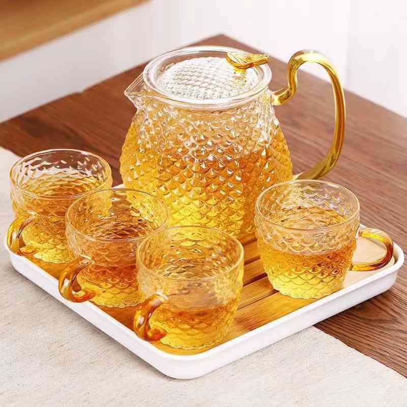 2026年初の販促ティーポット 食器 ティーセット ティーカップ 耐熱ガラス 急須 ポット やかん クリア おしゃれ 贈り物 結婚祝い2件引き