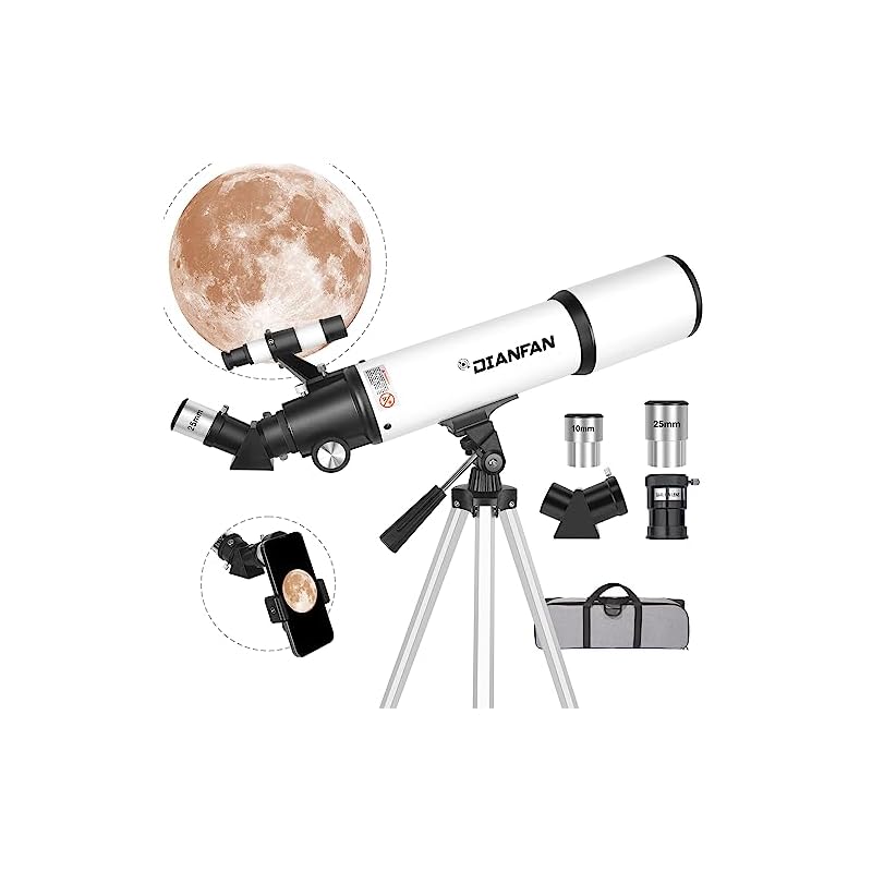 望遠鏡 大人用 天文学用 80mm 口径 600mm 焦点距離 プロフェッショナル 屈折望遠鏡 子供と初心者向け