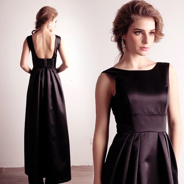 カラードレス 黒 安い 花嫁 カクテルドレス 演奏会 ロングドレス 結婚式 イブニングドレス 二次会 フォーマル バックレス パーティードレス コンサート