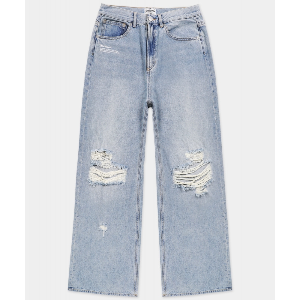 [BADBLOOD]◆韓国大人気◆ 0093 Wide Denim Jeans ◆追跡可 Qoo10] BADBLOOD バッドブラッド0093ワイドデニムジーン