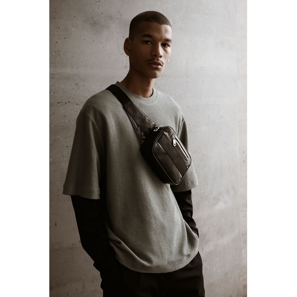 H&M オーバーサイズフィットコットン T シャツセージグリーン