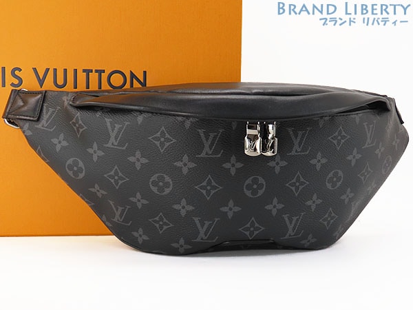 美品ルイヴィトンモノグラムエクリプスディスカバリーバムバッグボディバッグブラックカーフレザーM44336